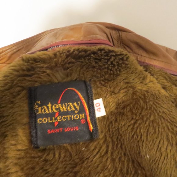 VTG Gateway Collection Men's Leather coat, faux fur lined sz 40 417 - Picture 6 of 10